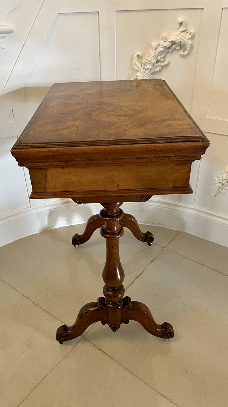 Unusual Antique Victorian Quality Burr Walnut Jardiniere Table - Image 7